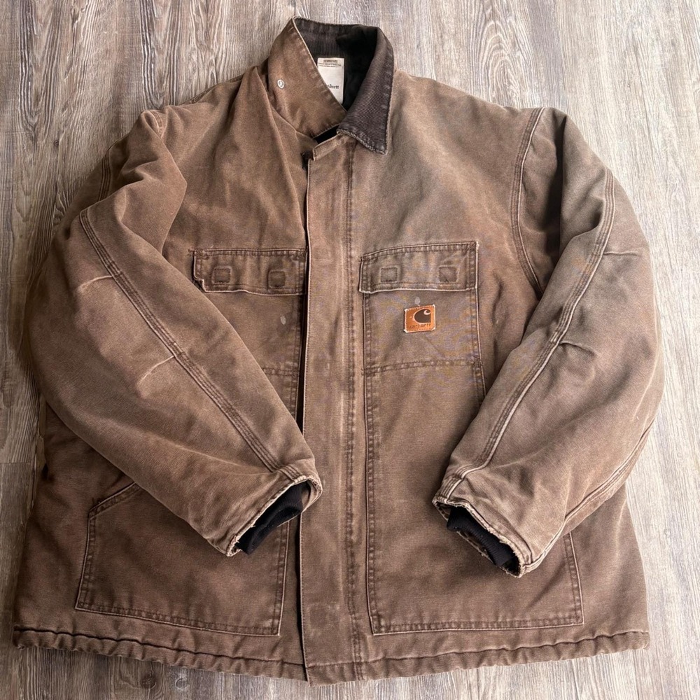 Vntg 04 Carhartt C26 CHT Arctic Traditional Coat Chestnut Brown Duck Jacket 2XL